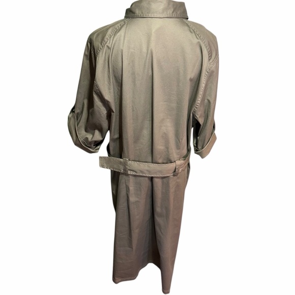 NWT Lane Bryant Olive Green Khaki Twill Belted Safari Shirt Dress Plus Size 24 - Picture 9 of 13